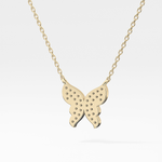 0.094 TCW Round Lab-Grown Diamond Butterfly Charm Necklace 4