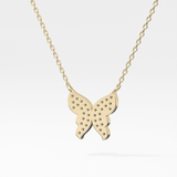 0.094 TCW Round Lab-Grown Diamond Butterfly Charm Necklace 4