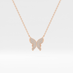 0.094 TCW Round Lab-Grown Diamond Butterfly Charm Necklace 5