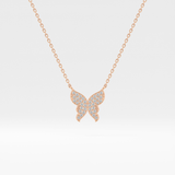 0.094 TCW Round Lab-Grown Diamond Butterfly Charm Necklace 5