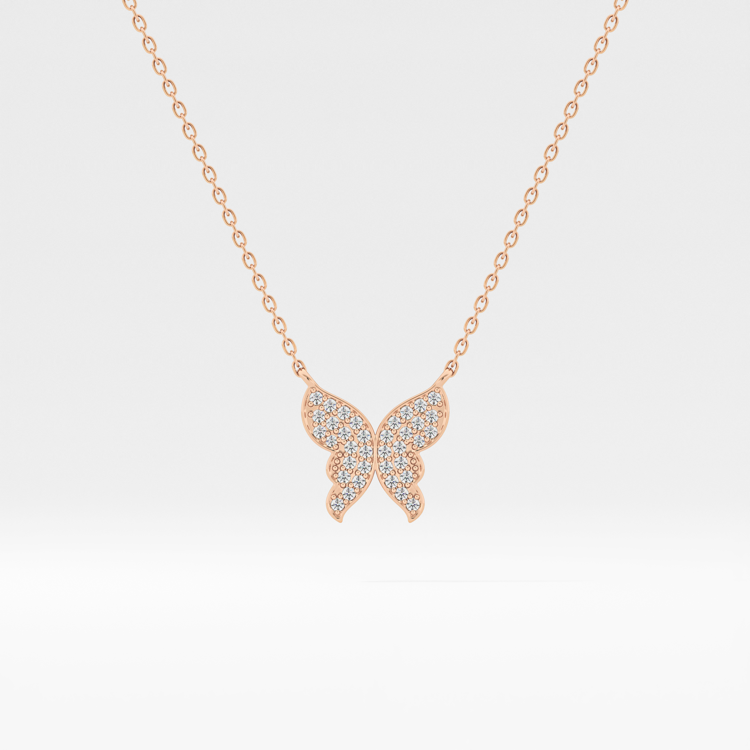0.094 TCW Round Lab-Grown Diamond Butterfly Charm Necklace 5