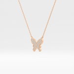 0.094 TCW Round Lab-Grown Diamond Butterfly Charm Necklace 6