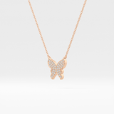 0.094 TCW Round Lab-Grown Diamond Butterfly Charm Necklace 6
