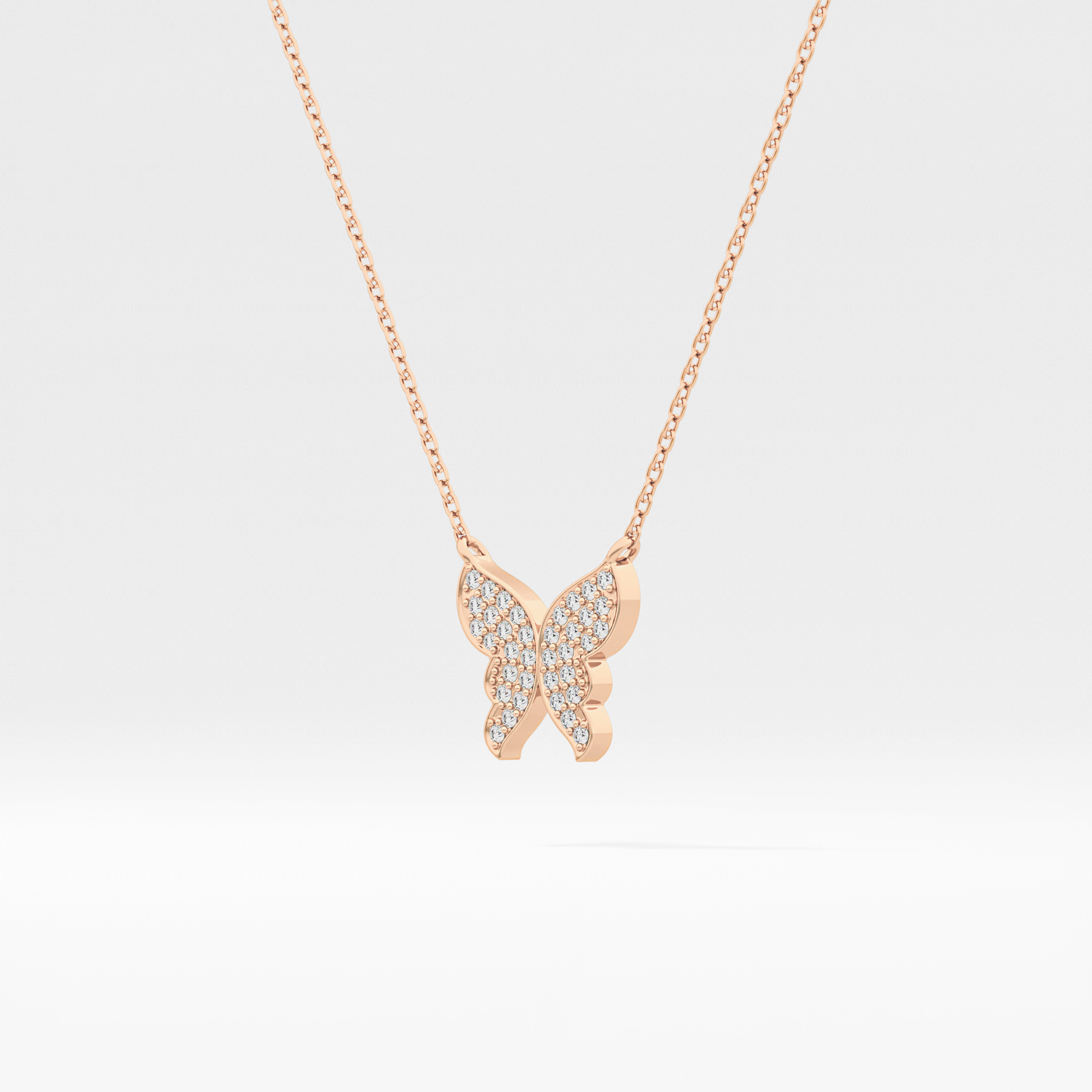 0.094 TCW Round Lab-Grown Diamond Butterfly Charm Necklace 6