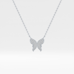 0.094 TCW Round Lab-Grown Diamond Butterfly Charm Necklace 9