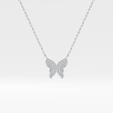 0.094 TCW Round Lab-Grown Diamond Butterfly Charm Necklace 9