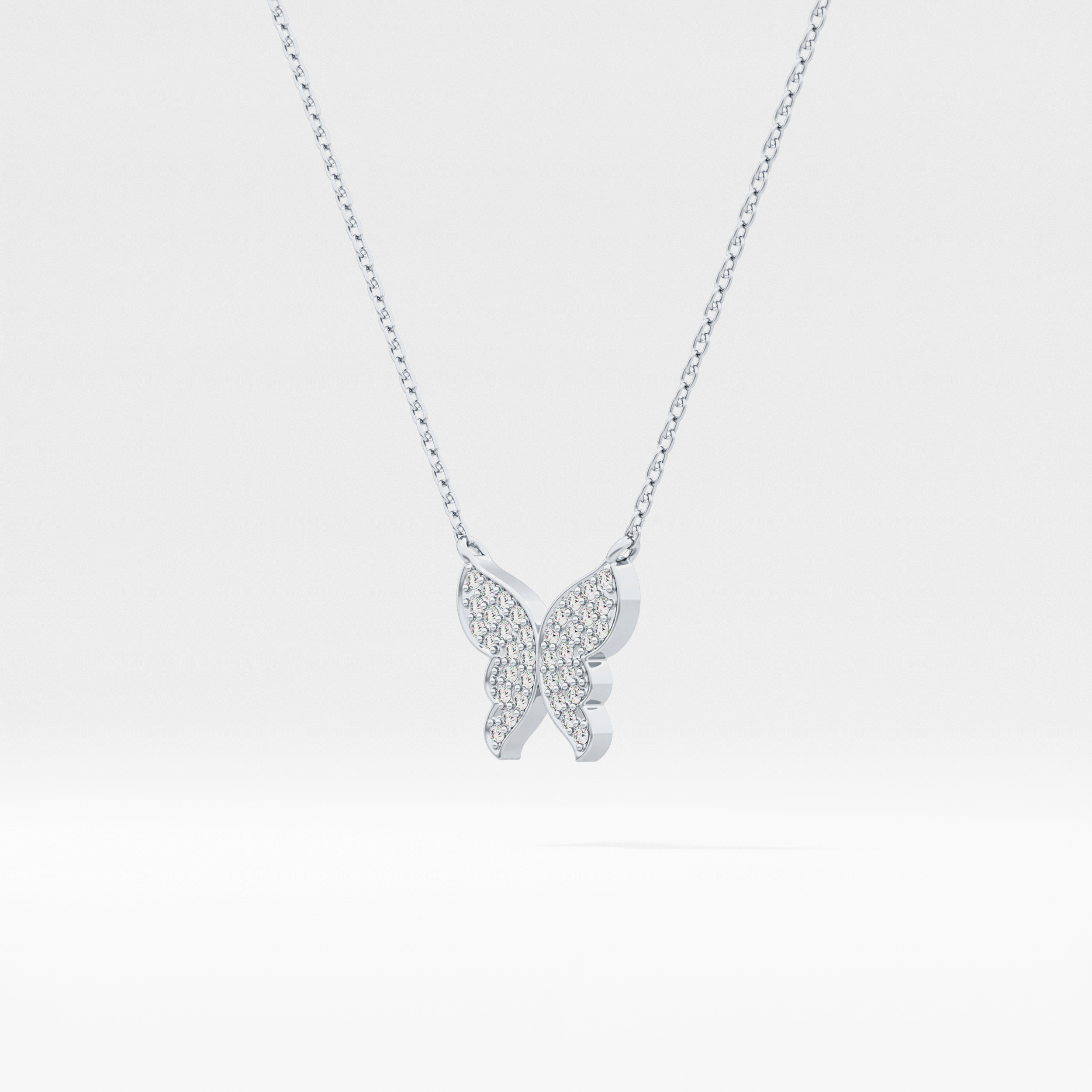 0.094 TCW Round Lab-Grown Diamond Butterfly Charm Necklace 10
