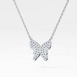 0.094 TCW Round Lab-Grown Diamond Butterfly Charm Necklace 12