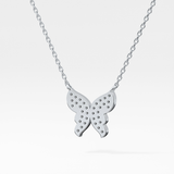 0.094 TCW Round Lab-Grown Diamond Butterfly Charm Necklace 12