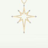 0.17 TCW Round Lab-Grown Diamond Star Shaped Charm Necklace