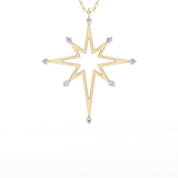 0.17 TCW Round Lab-Grown Diamond Star Shaped Charm Necklace 2