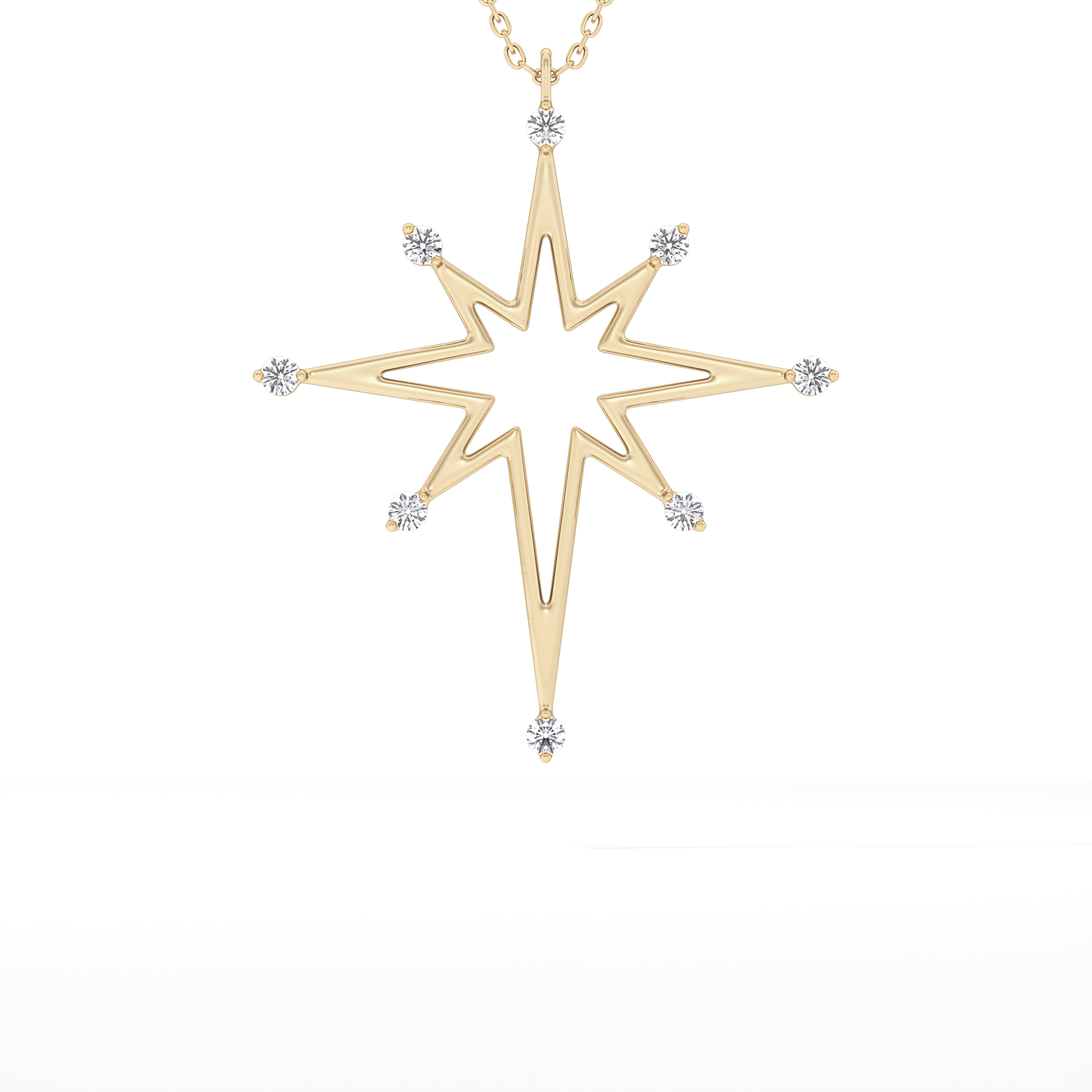 0.17 TCW Round Lab-Grown Diamond Star Shaped Charm Necklace 2