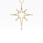0.17 TCW Round Lab-Grown Diamond Star Shaped Charm Necklace 1
