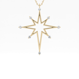 0.17 TCW Round Lab-Grown Diamond Star Shaped Charm Necklace 1