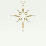0.17 TCW Round Lab-Grown Diamond Star Shaped Charm Necklace