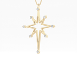 0.17 TCW Round Lab-Grown Diamond Star Shaped Charm Necklace 3