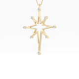 0.17 TCW Round Lab-Grown Diamond Star Shaped Charm Necklace 3