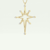 0.17 TCW Round Lab-Grown Diamond Star Shaped Charm Necklace