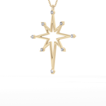 0.17 TCW Round Lab-Grown Diamond Star Shaped Charm Necklace 5