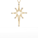 0.17 TCW Round Lab-Grown Diamond Star Shaped Charm Necklace 5