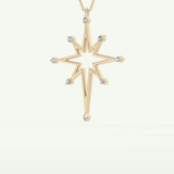 0.17 TCW Round Lab-Grown Diamond Star Shaped Charm Necklace