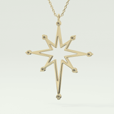 0.17 TCW Round Lab-Grown Diamond Star Shaped Charm Necklace