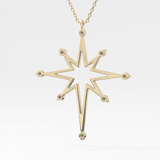 0.17 TCW Round Lab-Grown Diamond Star Shaped Charm Necklace 6