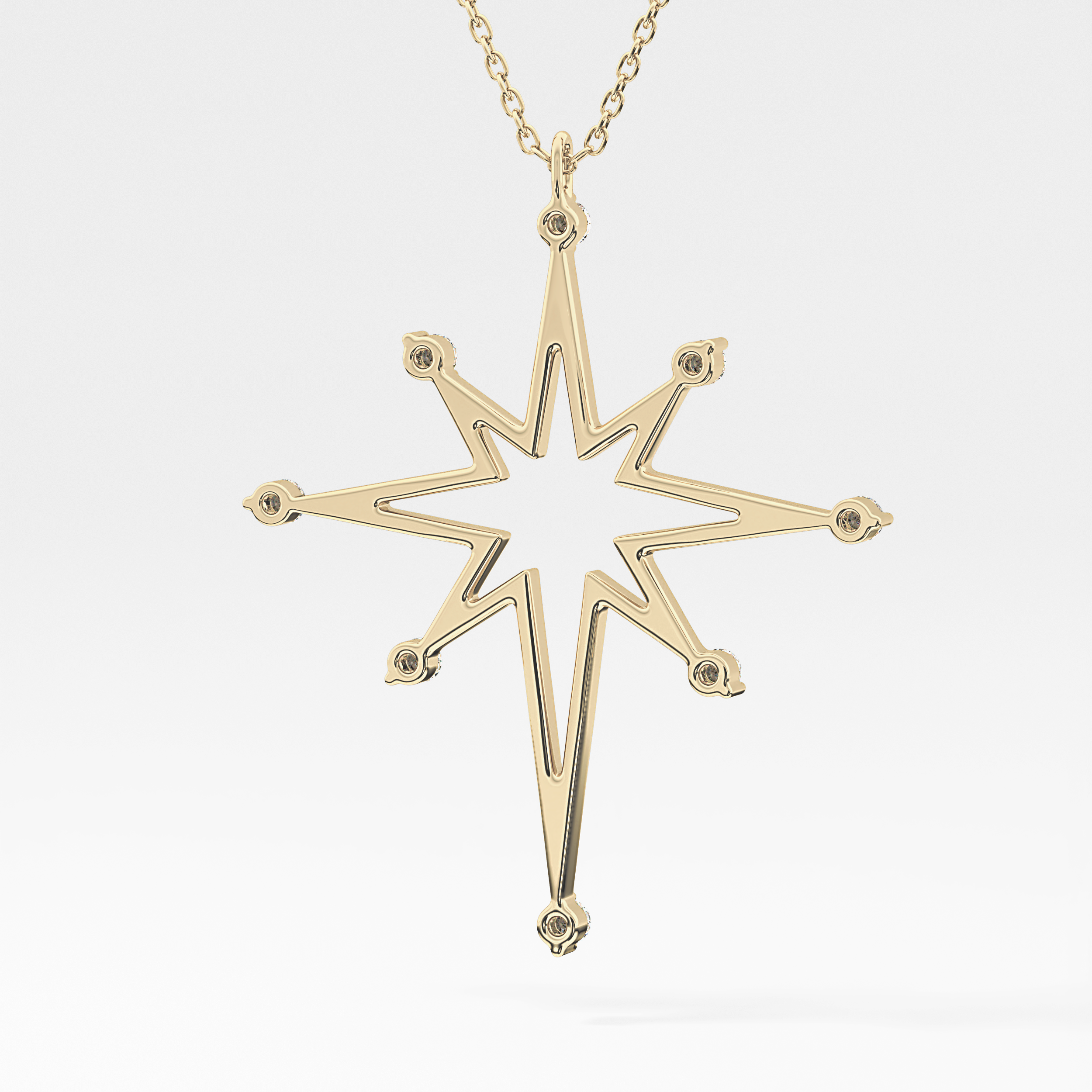 0.17 TCW Round Lab-Grown Diamond Star Shaped Charm Necklace 6