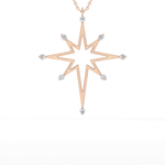 0.17 TCW Round Lab-Grown Diamond Star Shaped Charm Necklace 8