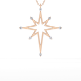 0.17 TCW Round Lab-Grown Diamond Star Shaped Charm Necklace 8