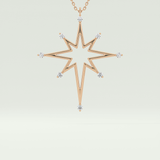 0.17 TCW Round Lab-Grown Diamond Star Shaped Charm Necklace