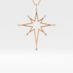 0.17 TCW Round Lab-Grown Diamond Star Shaped Charm Necklace 7