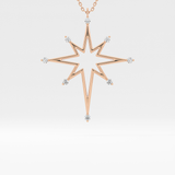 0.17 TCW Round Lab-Grown Diamond Star Shaped Charm Necklace 7