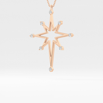 0.17 TCW Round Lab-Grown Diamond Star Shaped Charm Necklace 9