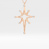 0.17 TCW Round Lab-Grown Diamond Star Shaped Charm Necklace 9