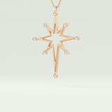 0.17 TCW Round Lab-Grown Diamond Star Shaped Charm Necklace