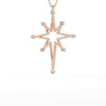 0.17 TCW Round Lab-Grown Diamond Star Shaped Charm Necklace 11