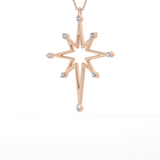 0.17 TCW Round Lab-Grown Diamond Star Shaped Charm Necklace 11