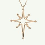 0.17 TCW Round Lab-Grown Diamond Star Shaped Charm Necklace