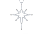 0.17 TCW Round Lab-Grown Diamond Star Shaped Charm Necklace 14