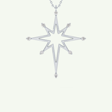 0.17 TCW Round Lab-Grown Diamond Star Shaped Charm Necklace