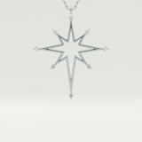0.17 TCW Round Lab-Grown Diamond Star Shaped Charm Necklace