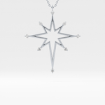 0.17 TCW Round Lab-Grown Diamond Star Shaped Charm Necklace 13