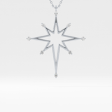 0.17 TCW Round Lab-Grown Diamond Star Shaped Charm Necklace 13