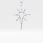 0.17 TCW Round Lab-Grown Diamond Star Shaped Charm Necklace 15