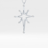 0.17 TCW Round Lab-Grown Diamond Star Shaped Charm Necklace 15