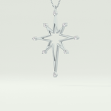 0.17 TCW Round Lab-Grown Diamond Star Shaped Charm Necklace