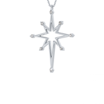 0.17 TCW Round Lab-Grown Diamond Star Shaped Charm Necklace 17