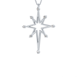 0.17 TCW Round Lab-Grown Diamond Star Shaped Charm Necklace 17