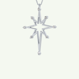 0.17 TCW Round Lab-Grown Diamond Star Shaped Charm Necklace